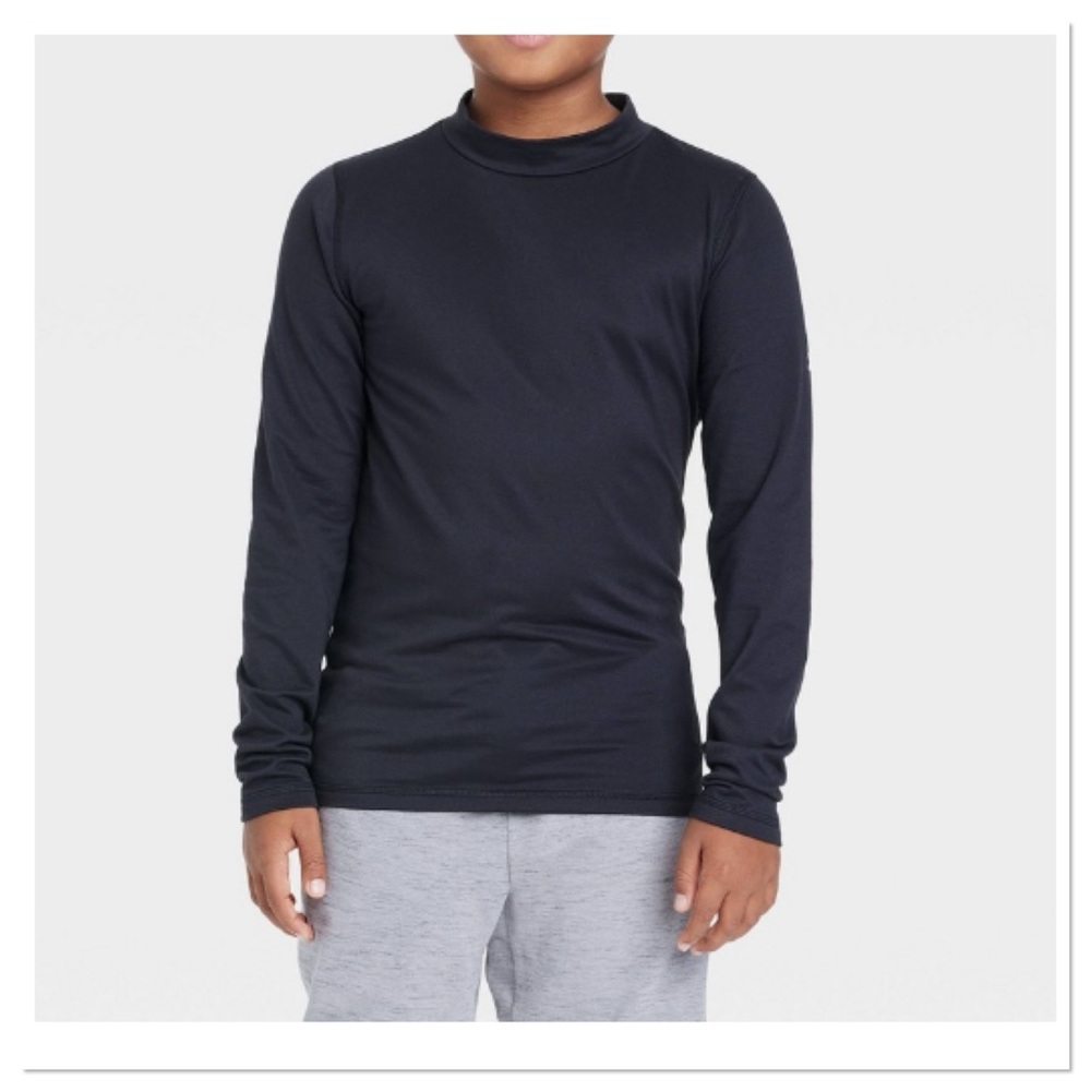 Boy’s Long Sleeve Fitted Performance Mock Neck T-Shirt All In Motion